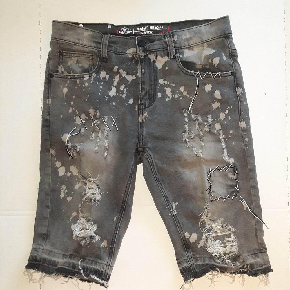 Vintage Americana Men's Distressed Jean Shorts 32